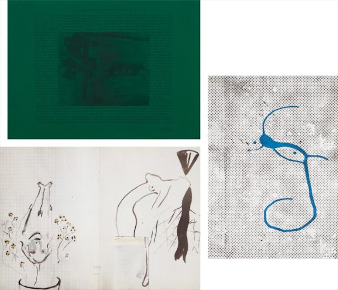 At the Opera (Answer to the Question Whether Sponges Possess Consciousness); Untitled (Flowerpot); and Untitled (Griffelkunst 1988) by Sigmar Polke
