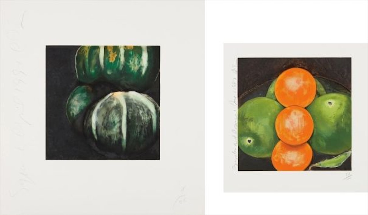 Squash from, Fruits and Flowers; and Apples and Oranges by Donald Sultan