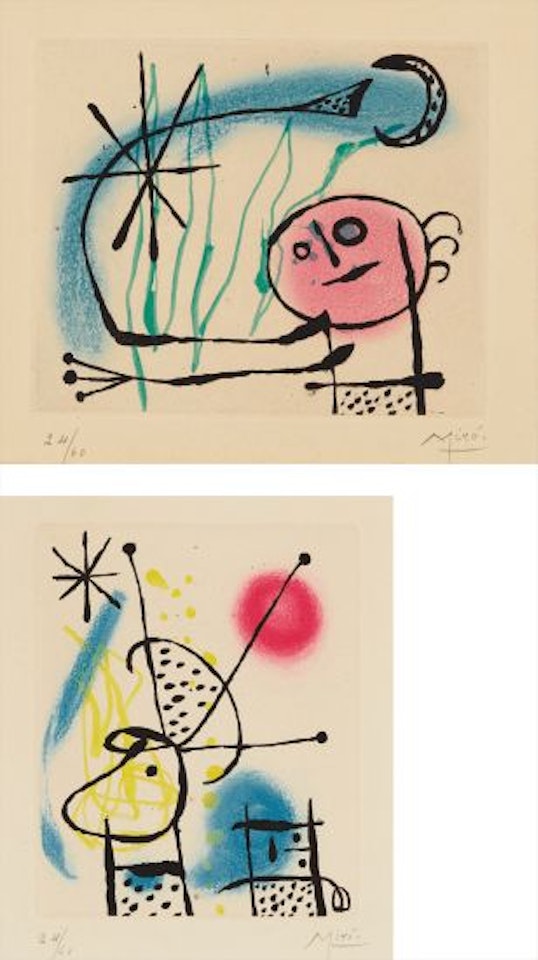 Suite La Bague d'aurore (The Ring of Dawn Suite): two plates by Joan Miró
