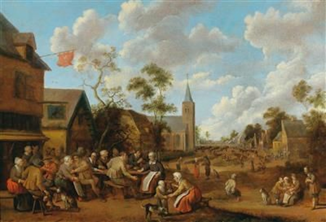 A village feast by Joost Cornelisz Droochsloot