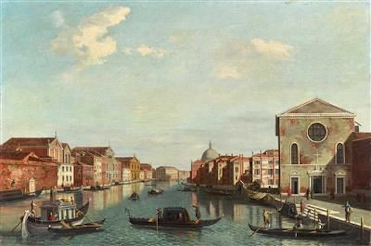 The Canal Grande, looking north-east from Santa Croce to
San Geremia, Venice by Follower of Canaletto