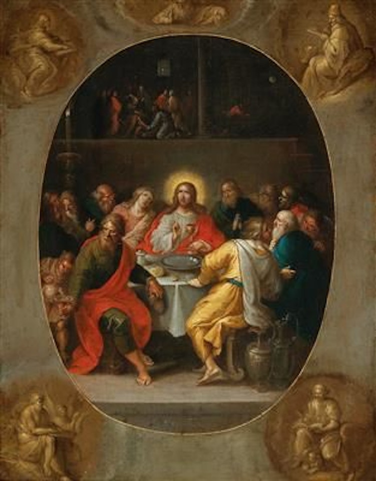 The Last Supper, Godfather and the Four Evangelists by Frans Francken II