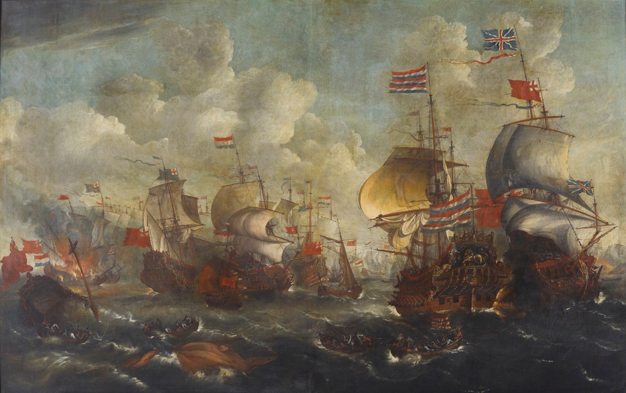 A BATTLE OF THE ANGLO-DUTCH WARS, POSSIBLY THE FOUR DAYS' BATTLE OF 1666 by Dutch School