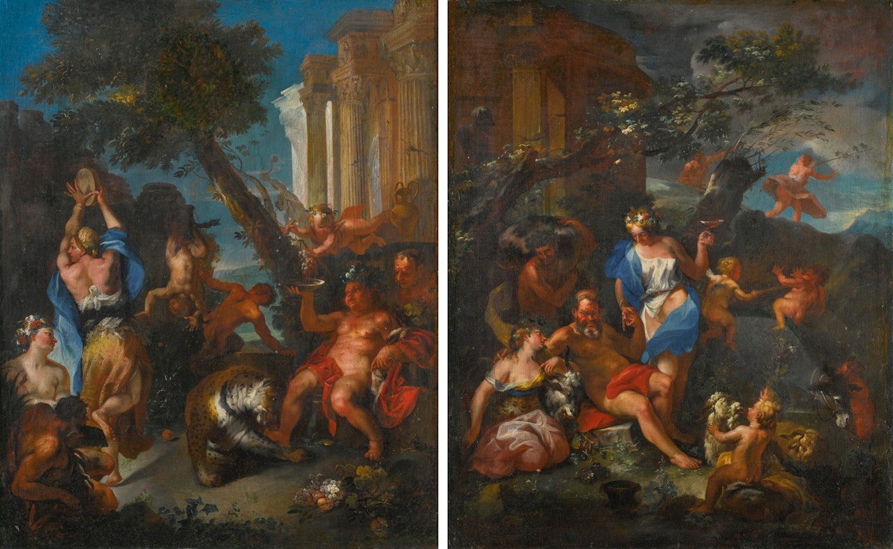 THE INFANT BACCHUS; BACCHUS IN OLD AGE by Roman School