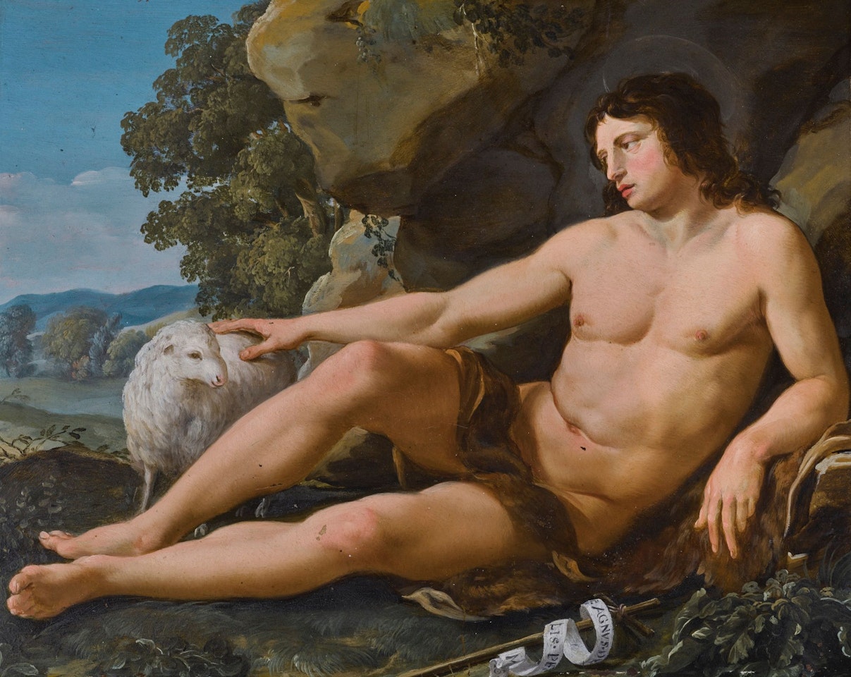 SAINT JOHN THE BAPTIST IN A LANDSCAPE by Roman School