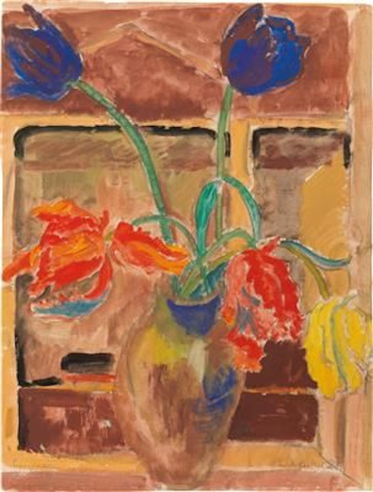 Papageientulpen - Still Live with Tulips by Erich Heckel