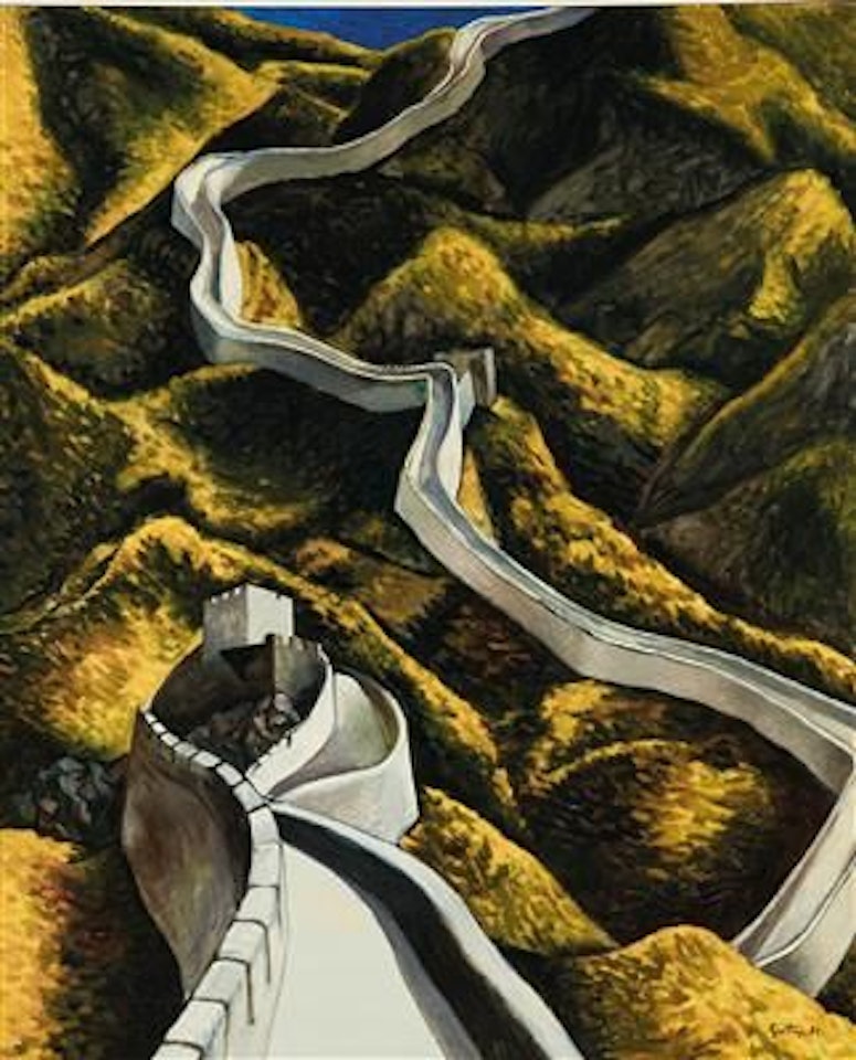 Yellow-gray Chinese wall by Renato Guttuso