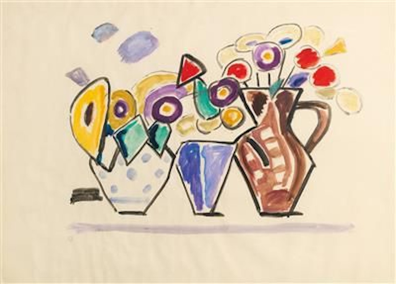 Three Vases with Flowers by Gabriele Münter