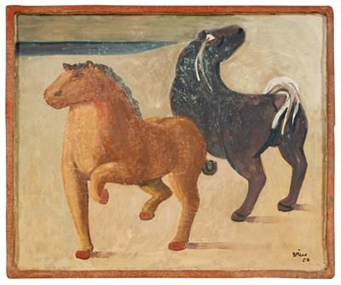 Due cavalli in riva al mare (Horses on the beach) by Fernando Botero