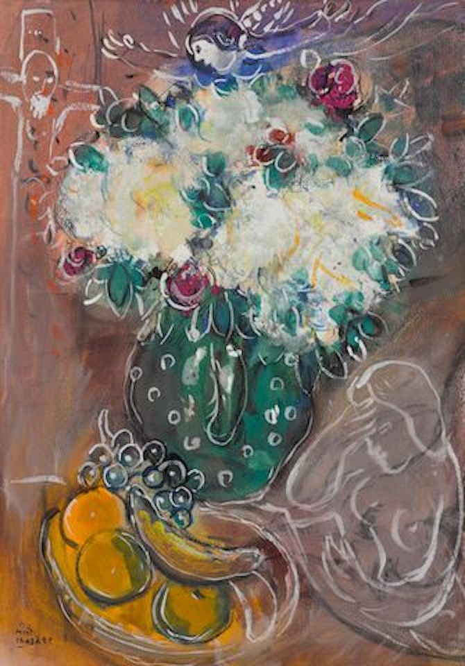 Le bouquet au pot vert by Marc Chagall