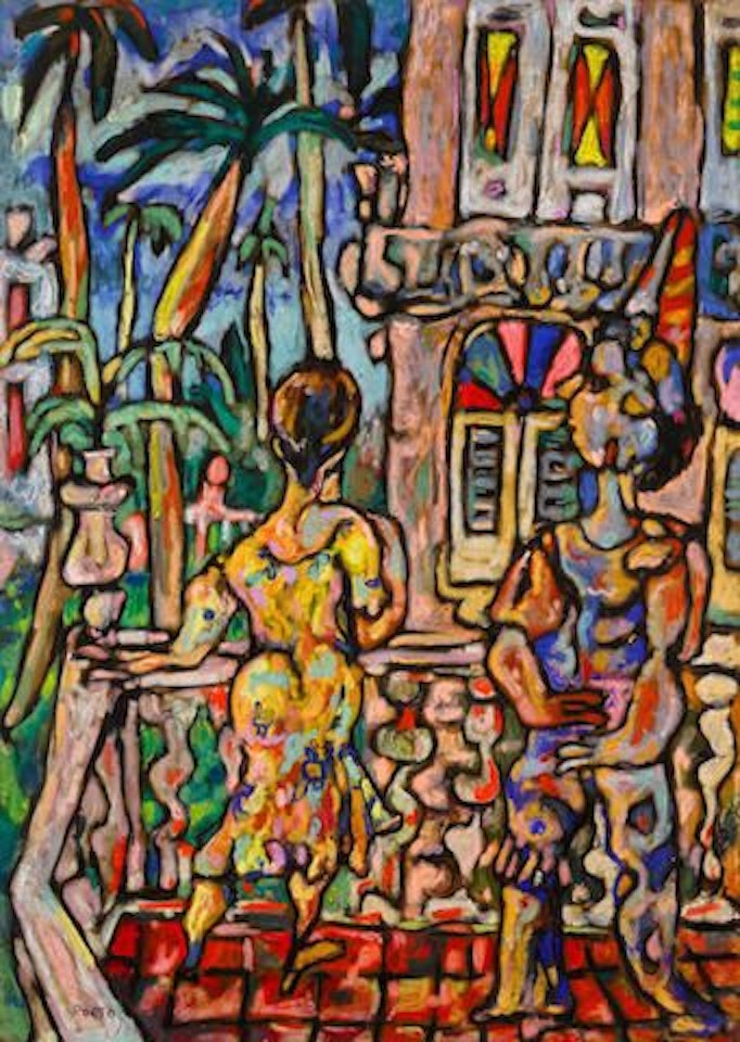 Dos mujeres en un balcón by René Portocarrero