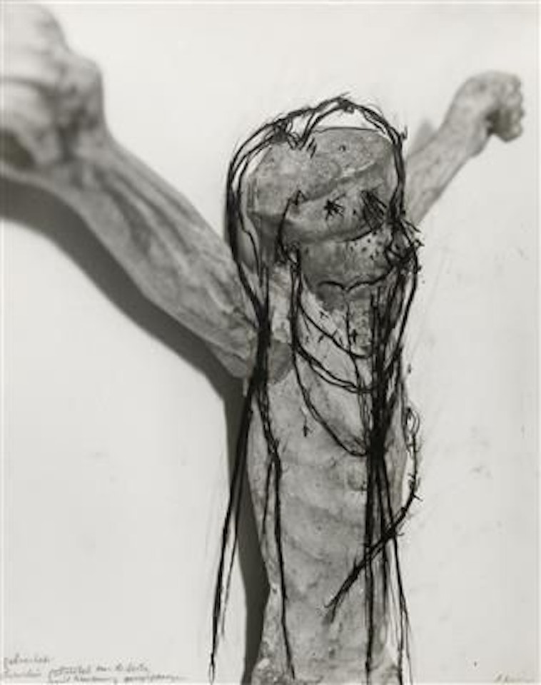 Spread. Christ from the page with ruling by Arnulf Rainer