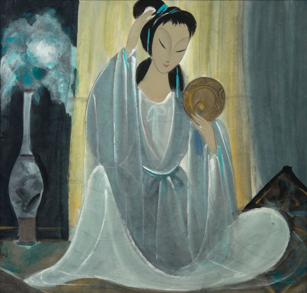 LADY WITH A MIRROR by Lin Fengmian