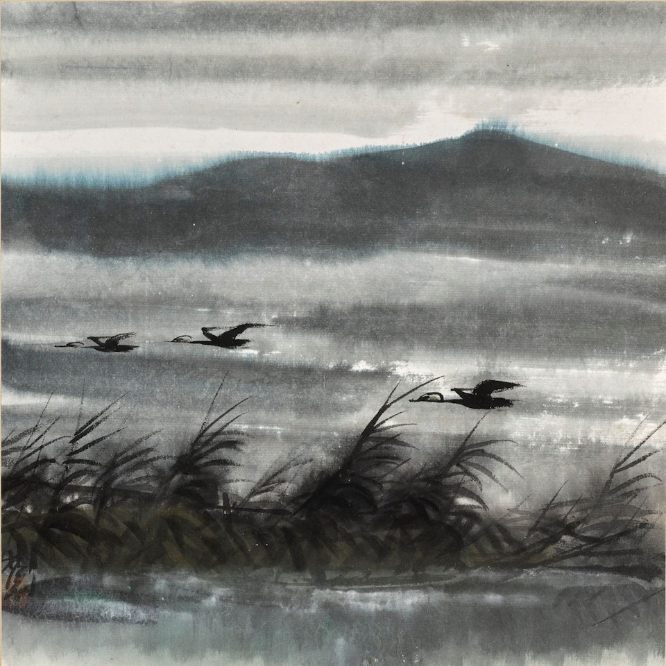 BIRDS IN A LANDSCAPE by Lin Fengmian
