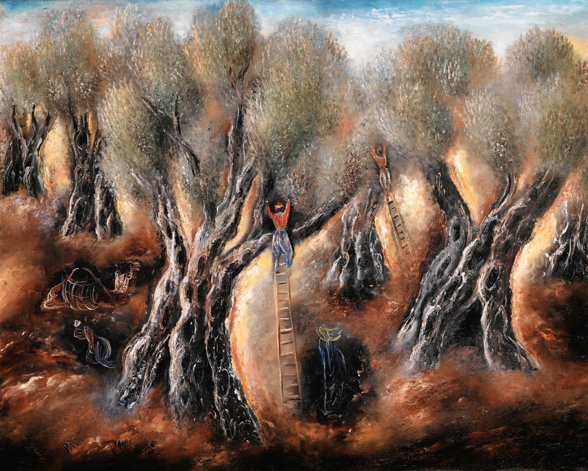 OLIVE PICKING by Reuven Rubin