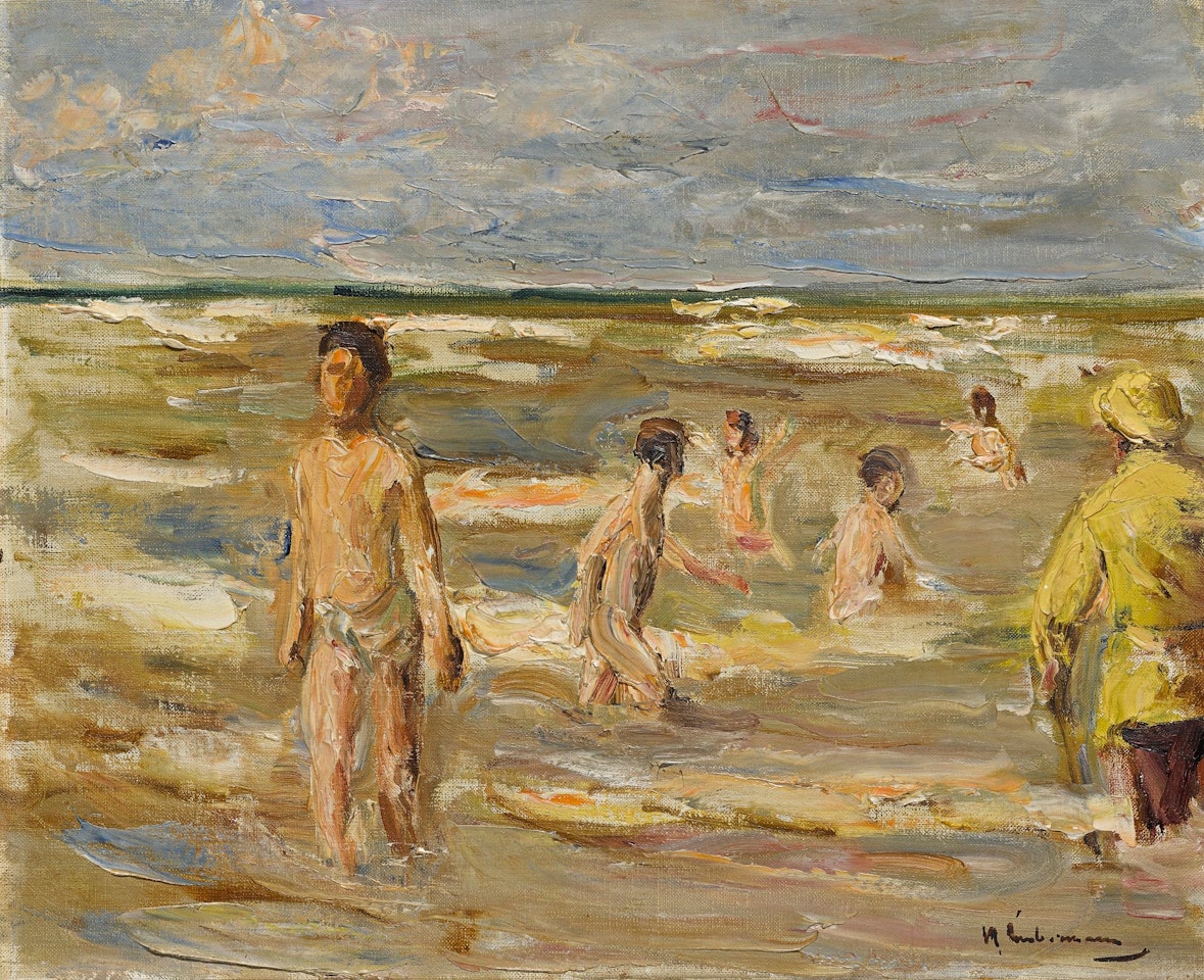 BADENDE KNABEN (BATHING BOYS) by Max Liebermann