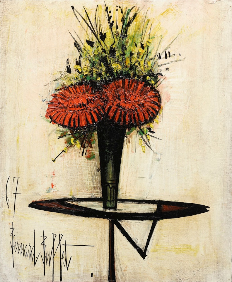SOUCIS ROUGES SUR UN GUÉRIDON by Bernard Buffet
