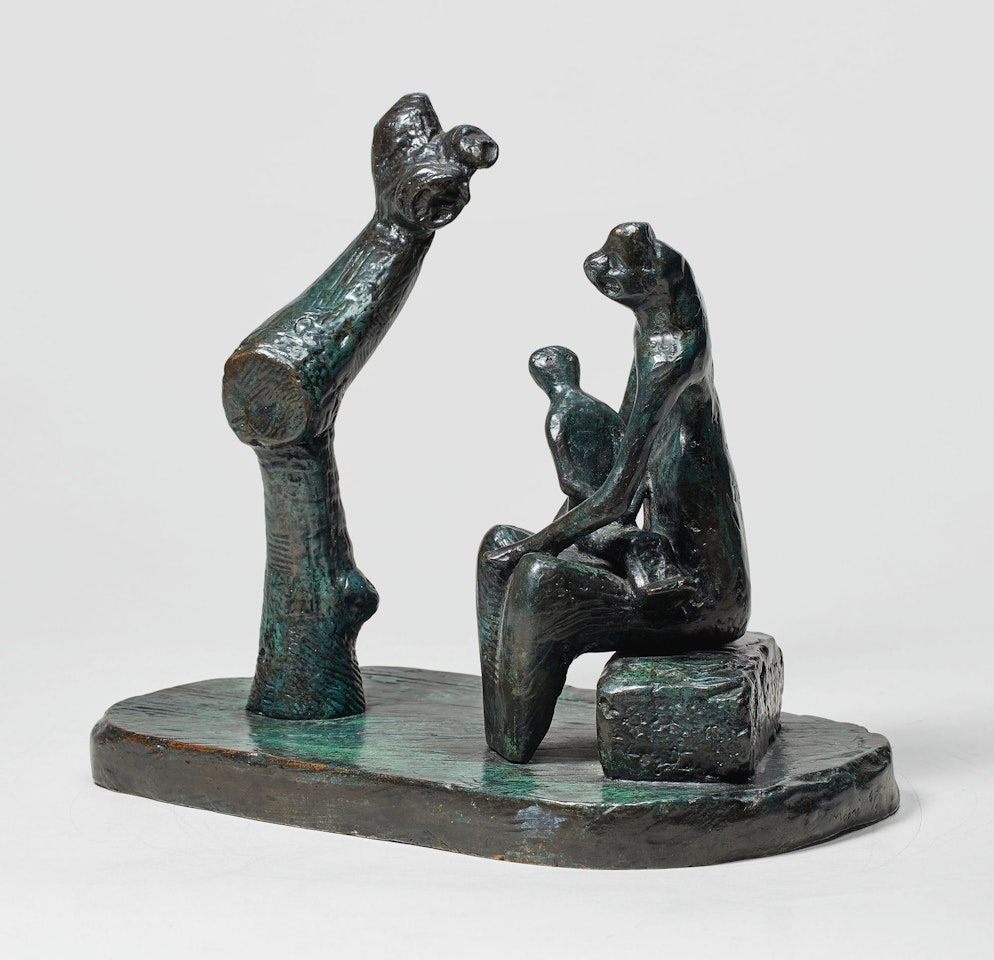 MOTHER AND CHILD WITH TREE TRUNK by Henry Moore