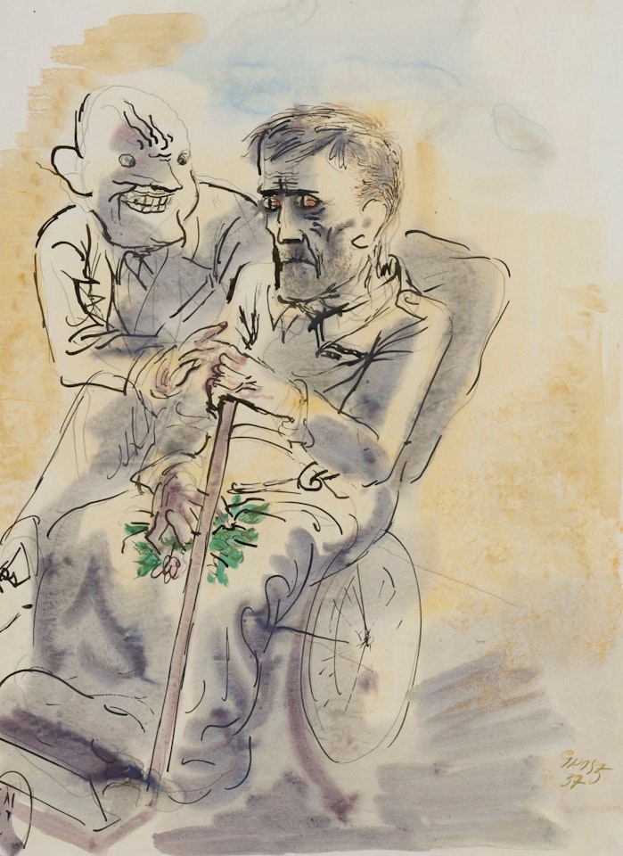 PATIENT (A DOUBLE-SIDED WORK) by George Grosz