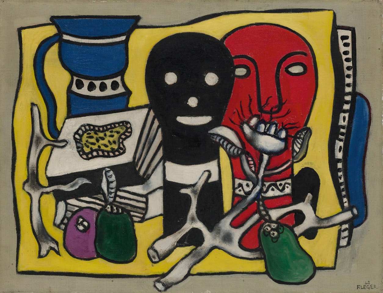 COMPOSITION AUX DEUX MASQUES (LES DEUX JEANNETTE) by Fernand Leger