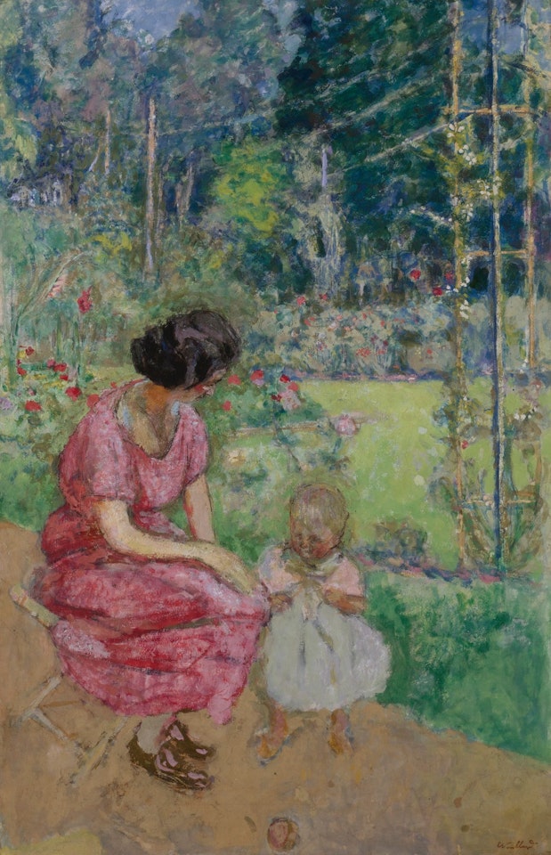 MADELINE DESCORPS ET SON FILS BERNARD AU JARDIN, ÉTUDE II by Édouard Vuillard
