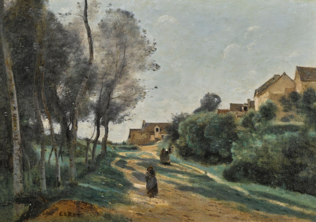 LE CHEMIN DE MÉRY, PRÈS DE LA FERTÉ-SOUS-JOUARRE by Jean Baptiste Camille Corot