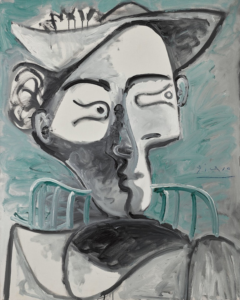 FEMME AU CHAPEAU ASSISE, BUSTE by Pablo Picasso