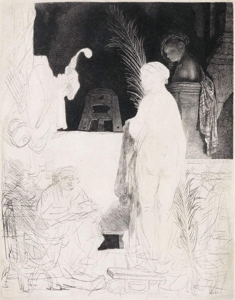 The Artist Drawing From A Model by Attributed to Rembrandt Harmensz van Rijn