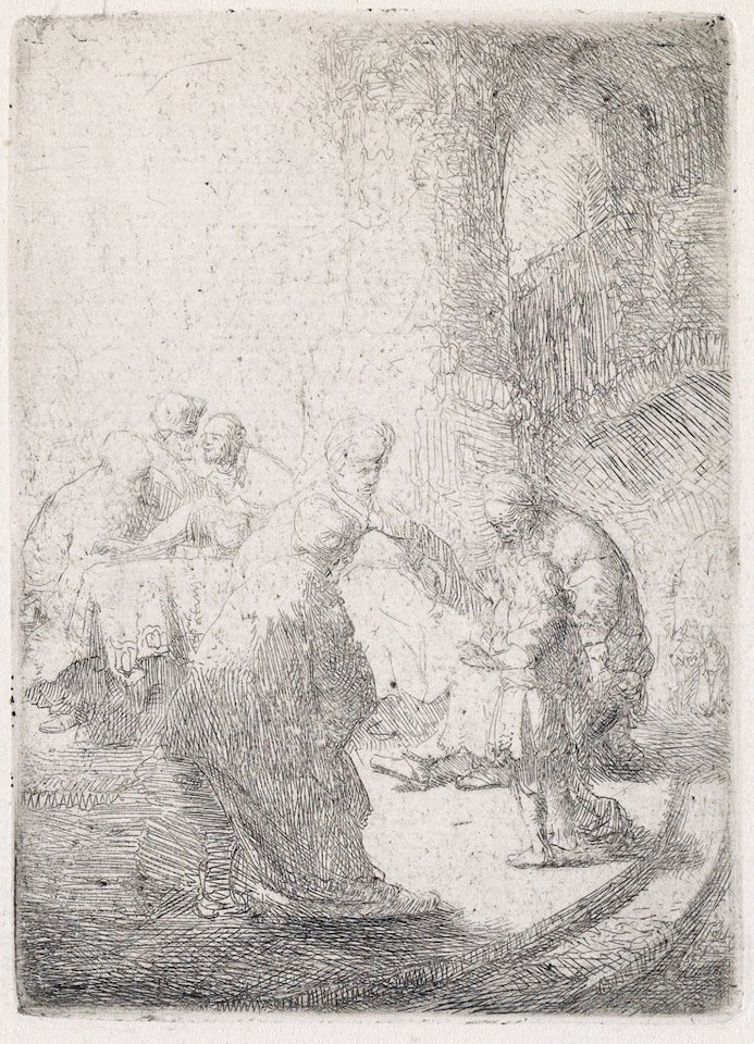 Christ Disputing With The Doctors: Small Plate by Attributed to Rembrandt Harmensz van Rijn