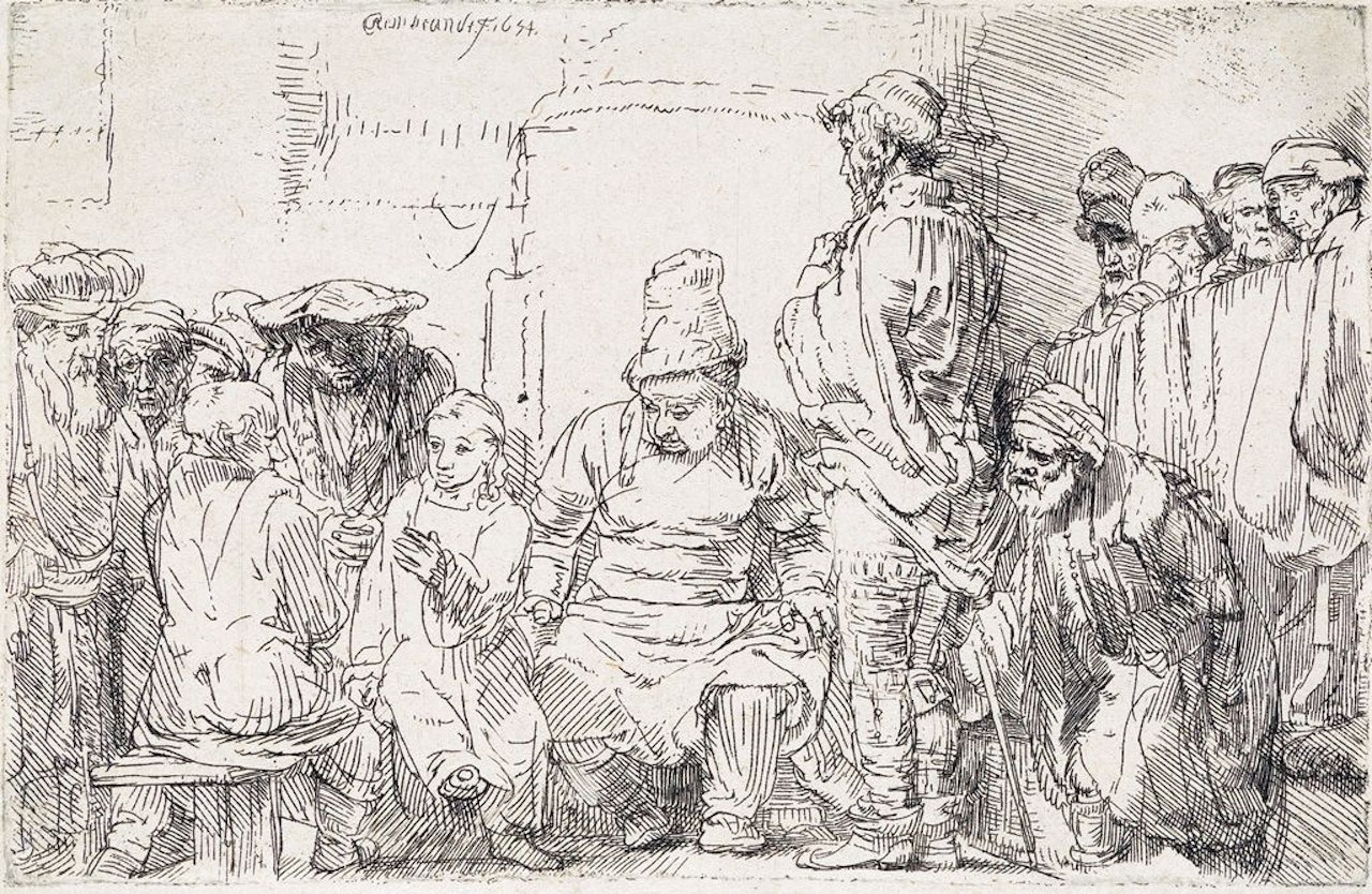 Christ Seated Disputing With The Doctors by Attributed to Rembrandt Harmensz van Rijn