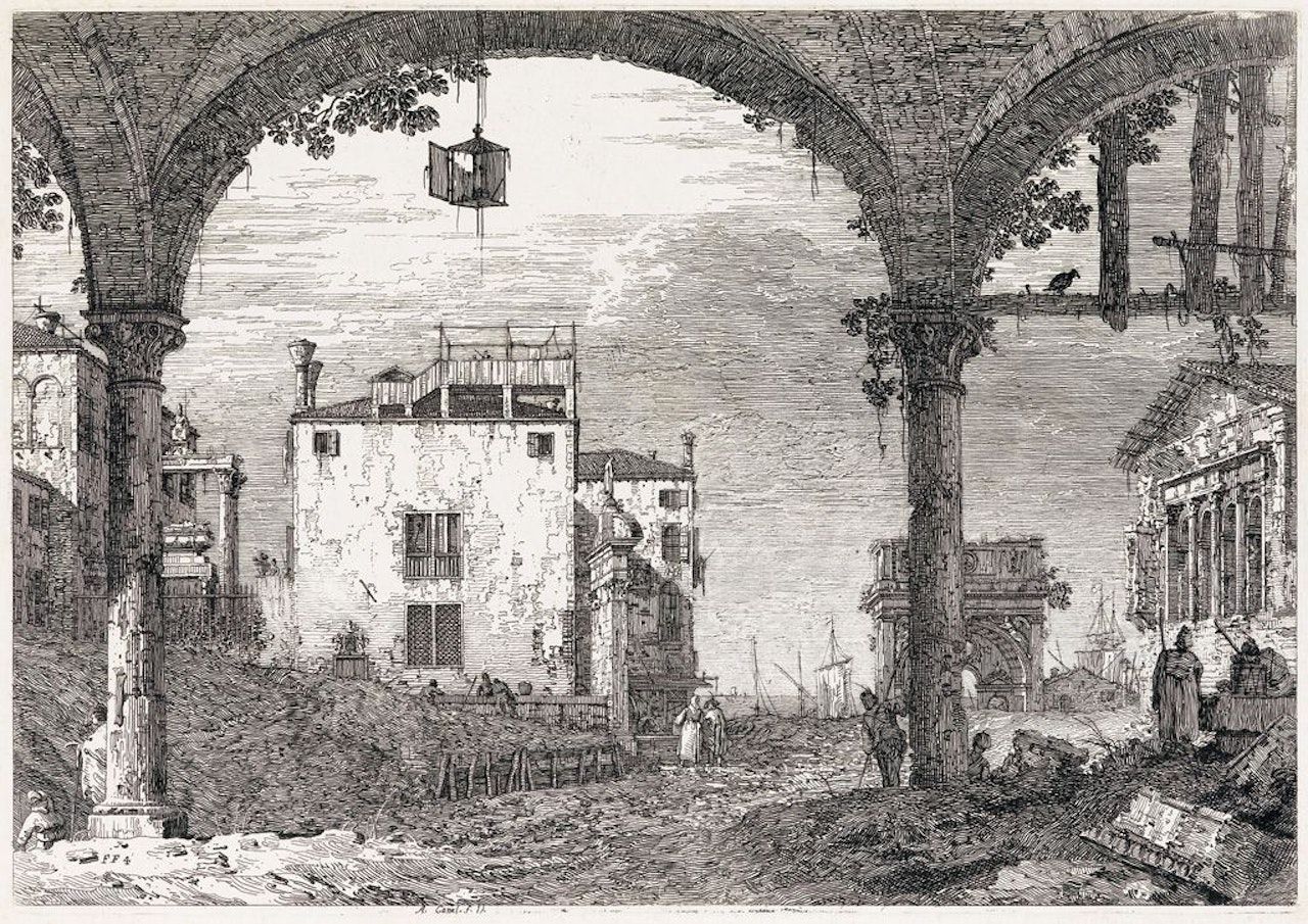 The Portico With The Lantern by Canaletto