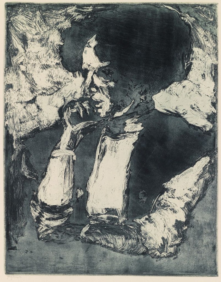 Frau Mit Dunklem Haar by Emil Nolde