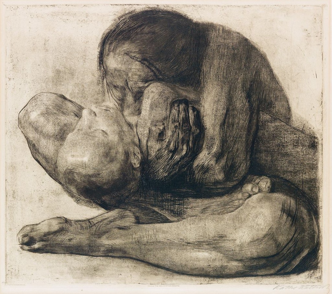 Frau Mit Totem Kind by Kathe Kollwitz