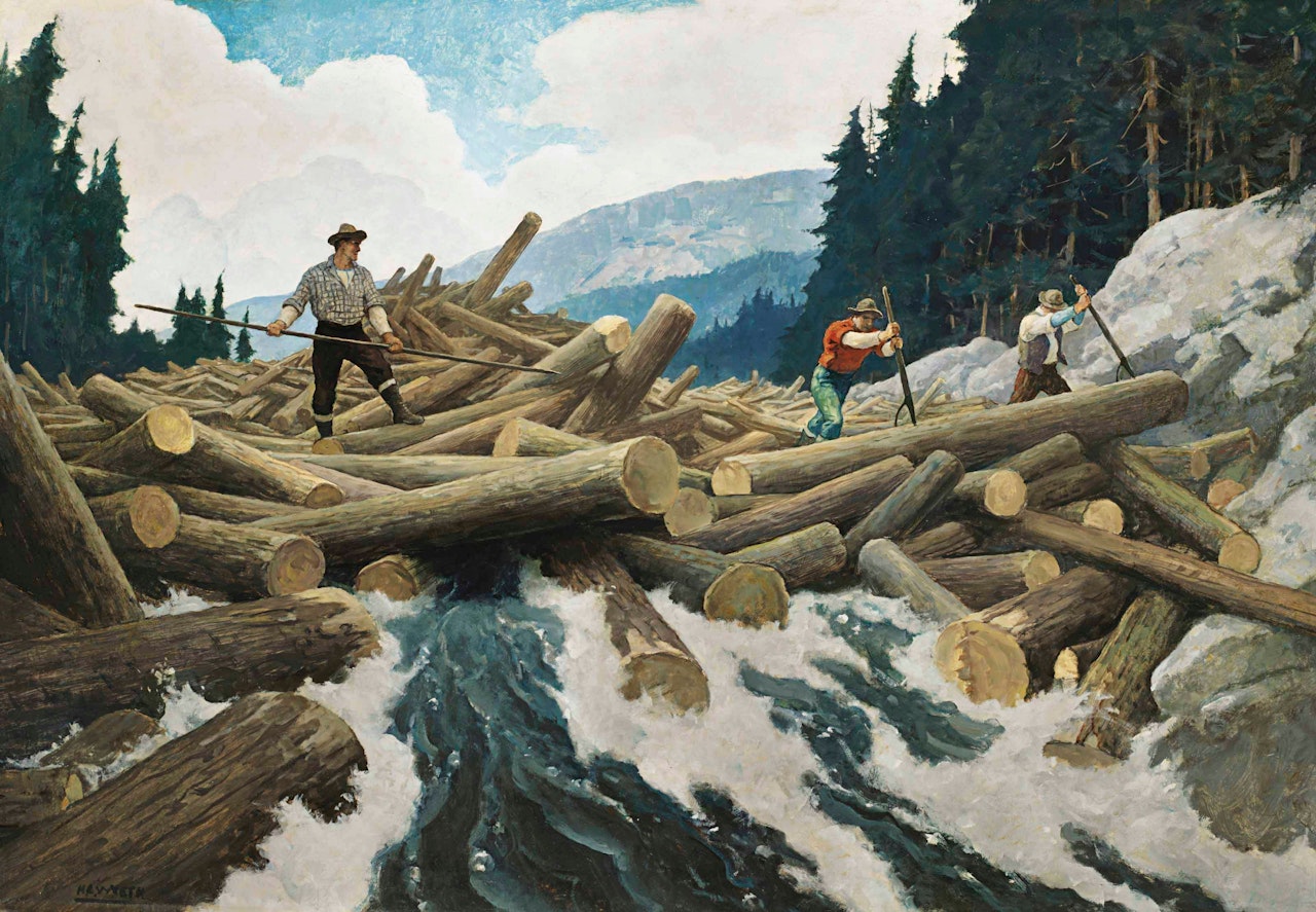 Breaking the Log Jam by Newell Convers Wyeth