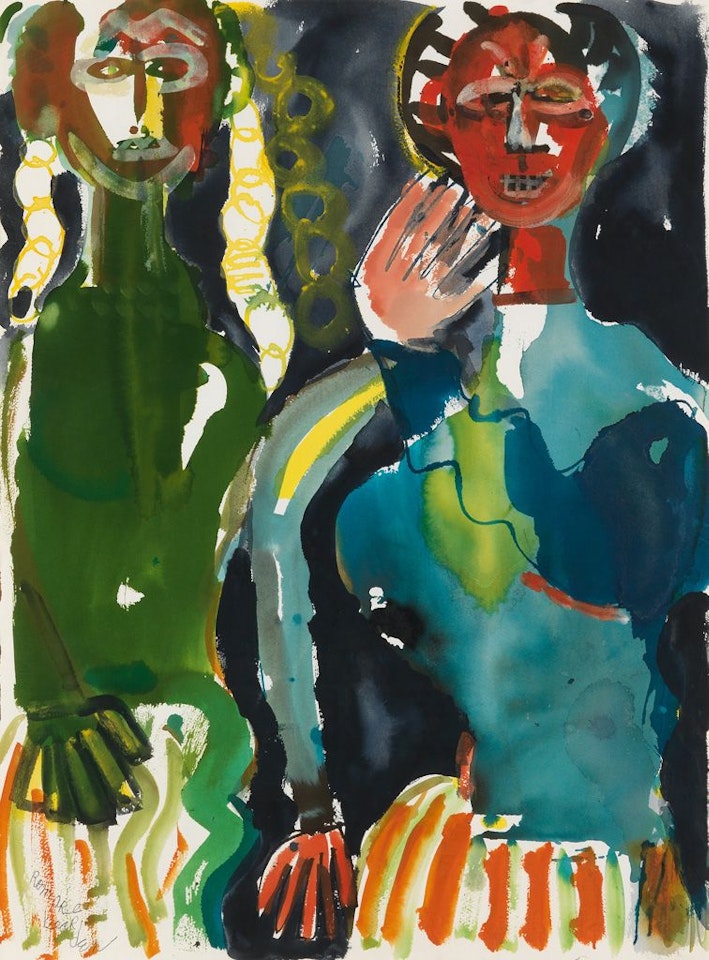 Obeah Woman With Her Daughter (la Sorcière Avec Sa Fille) by Romare Bearden