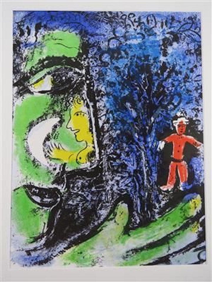 profile and red child by Marc Chagall
