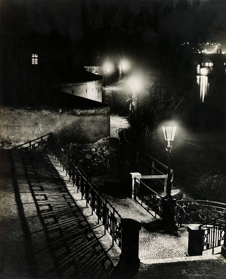 Riverside View At Night, Prague by Josef Sudek
