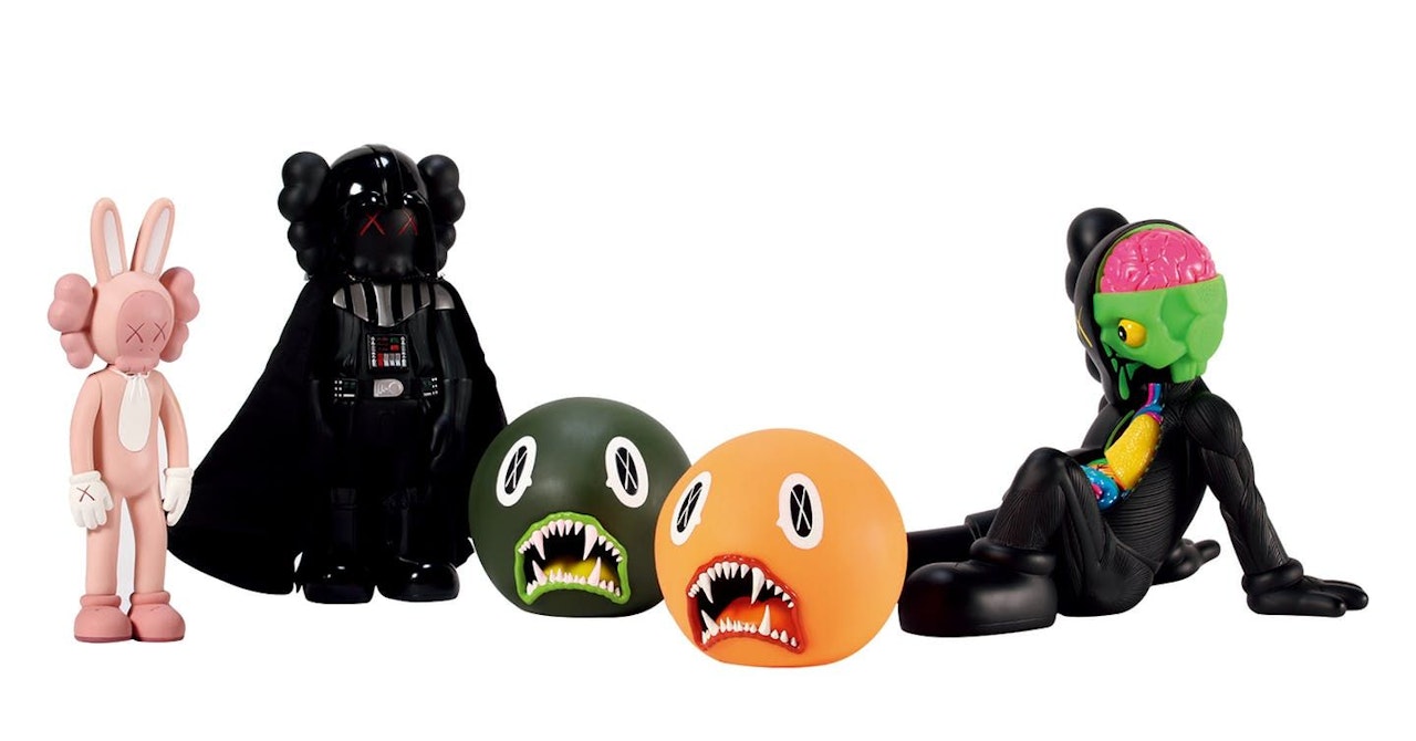 1. Accomplice; 2. Darth Vader; 3. Cat Teeth (Orange and Green Version); & 4. Companion (Resting Place) by Kaws