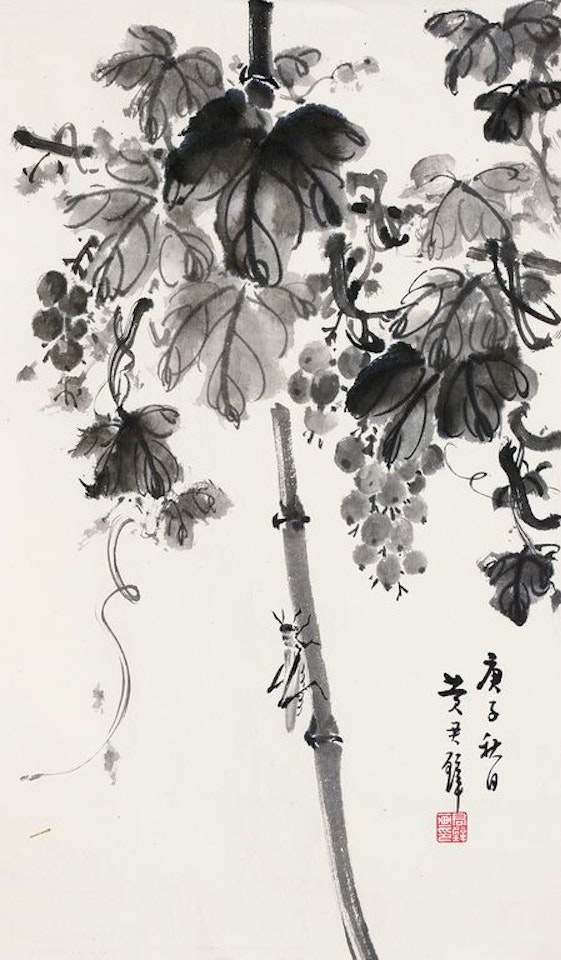 Grapes and Insects by Huang Junbi