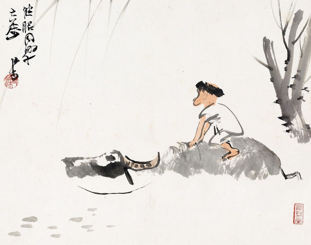 Cow And Boy by Li Keran