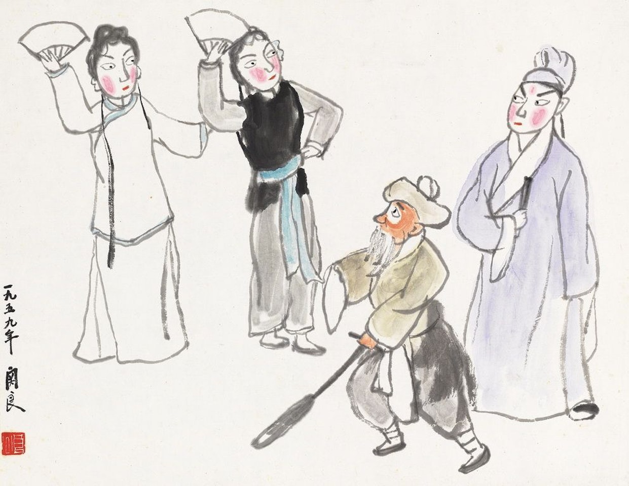 Chinese Opera Figures by Guan Liang