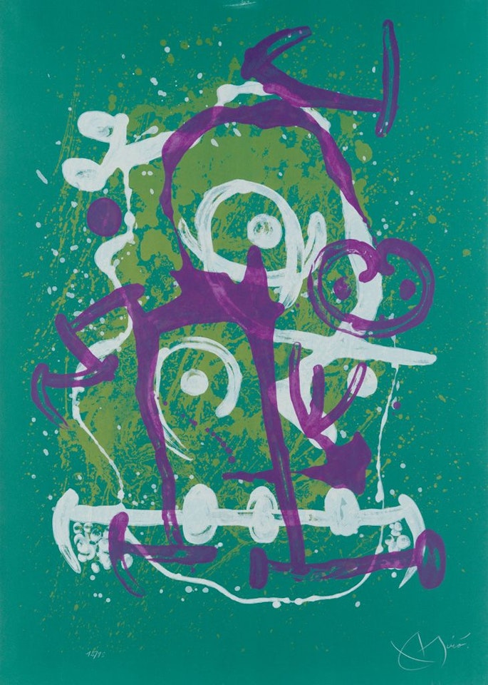 L'illetré--Vert Et Violet by Joan Miró