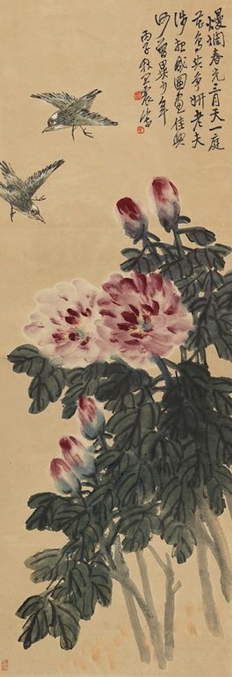 Flowers And Birds by Wang Zhen