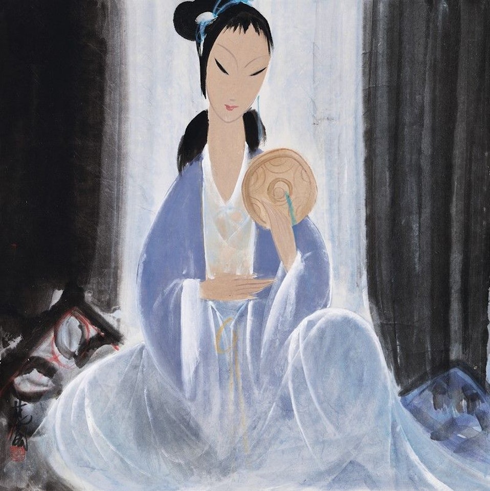 Lady With Mirror by Lin Fengmian