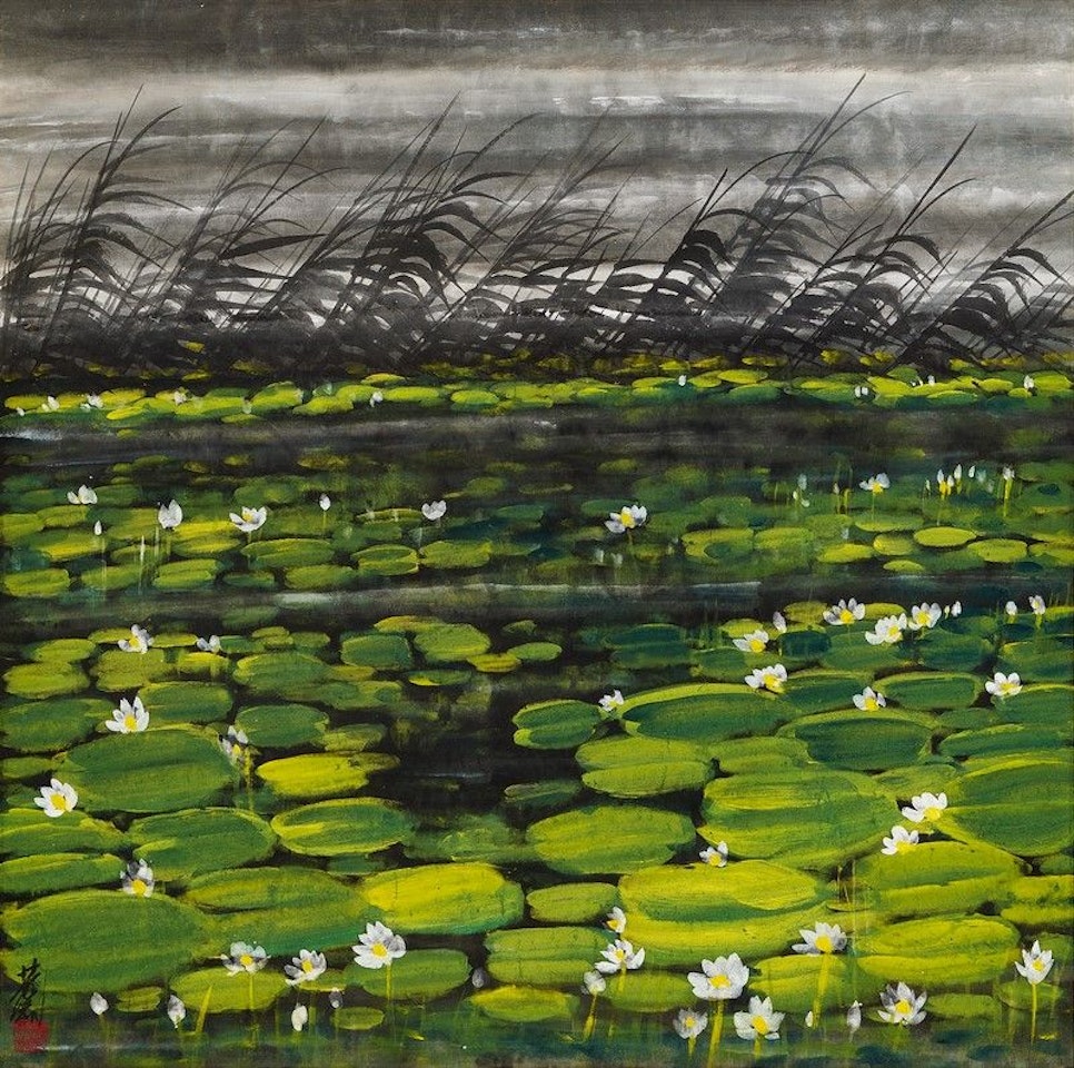 Lotus Pond by Lin Fengmian