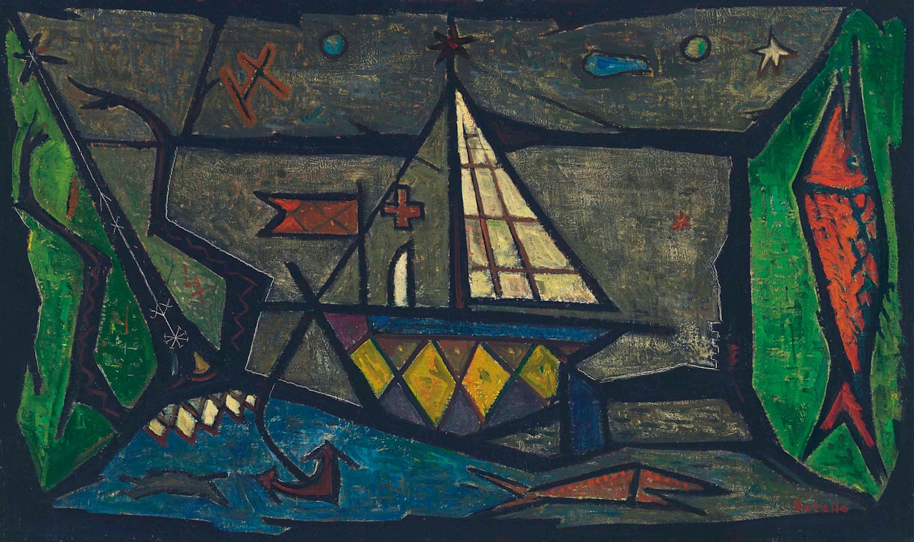 Boat and Fish by Angel Botello