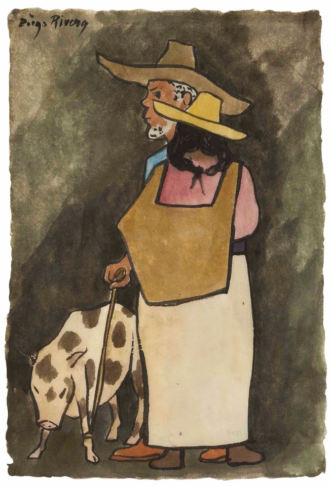 Pareja con marrano by Diego Rivera
