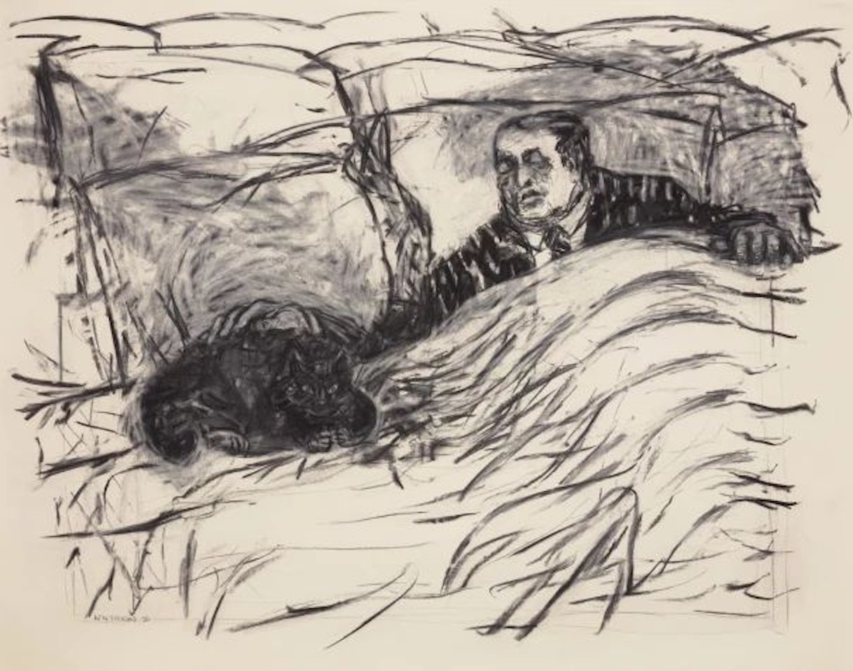 Drawing from Sobriety, Obesity & Growing Old (Soho in Bed with Cat) by William Kentridge
