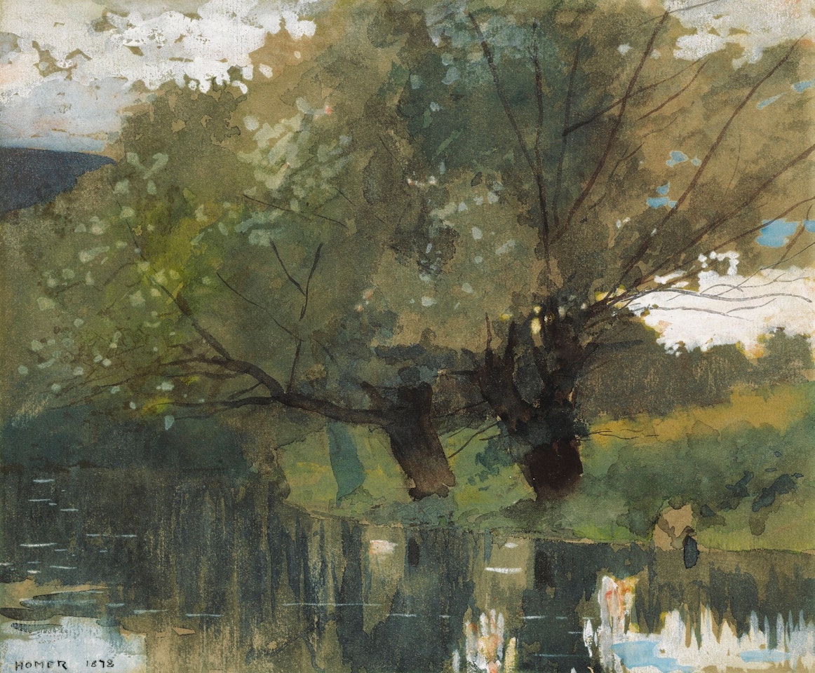 POND AND WILLOWS, HOUGHTON FARM by Winslow Homer