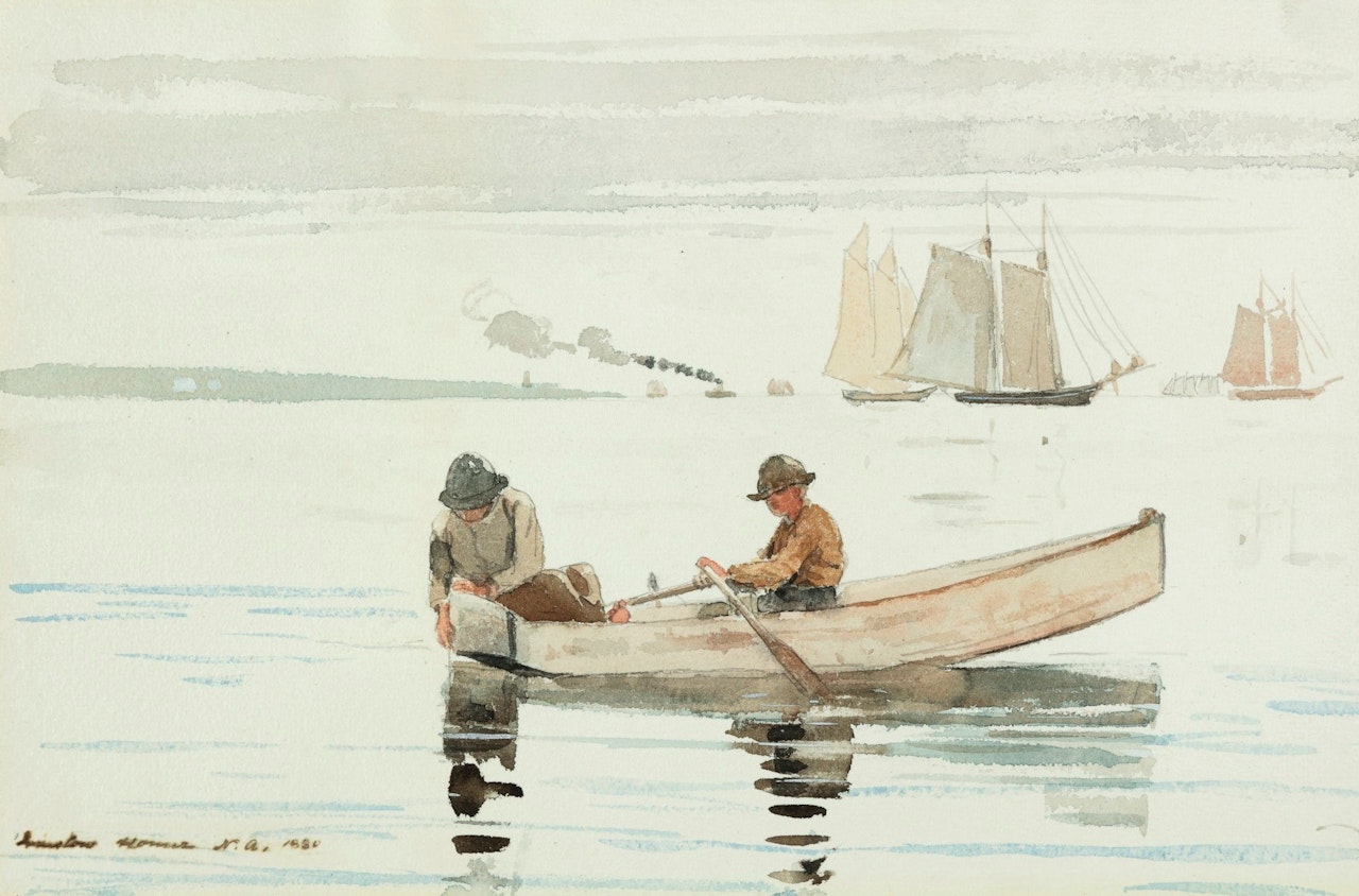 BOYS FISHING, GLOUCESTER HARBOR by Winslow Homer